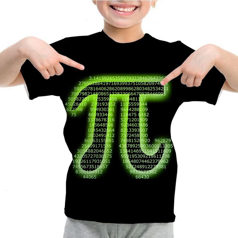 thumbnail image 1 of Camiseta divertida para niños con el mensaje Pi Day Inspires, camiseta estampada para niños, camiseta de verano para niños, camiseta de manga corta con cuello redondo y mensaje Pi Day 3.14, 1 of 5