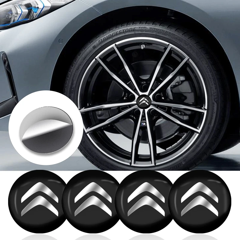 Cache moyeux Citroën Enjoliveurs de 60 mm pour C2 C4 C5 C6 C-Quatre Logo  Gris - Accessoires de Style de Voiture