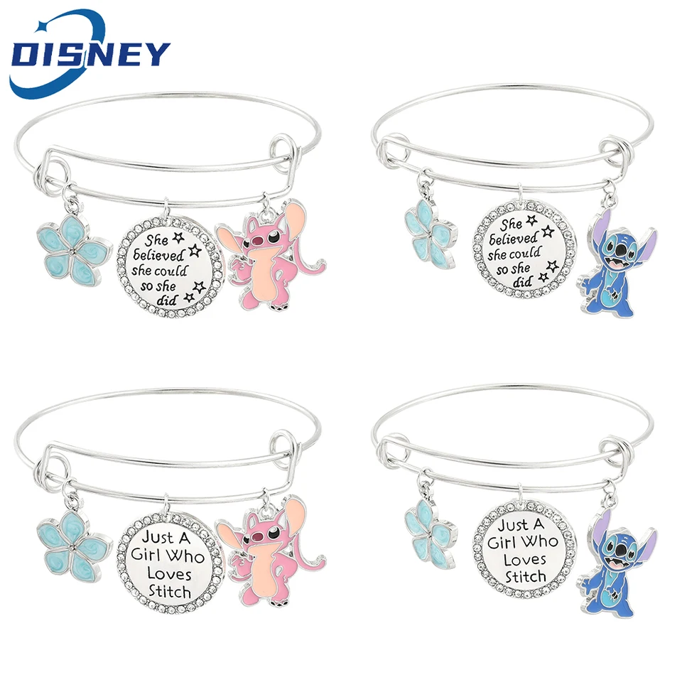 Disney Stitch Inspired Bracelet Cartoon Lilo & Stitch DIY Stitch Pendant  Crystal Beads Bangle Bracelet for Women Jewelry Gifts - AliExpress