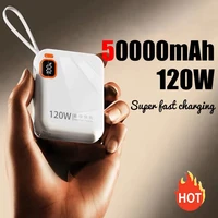 50000mAh 120W Large Capacity Mini Portable Power Bank Effective Digital Display 2in1 Fast charging Power Bank For Iphone Samsung 1