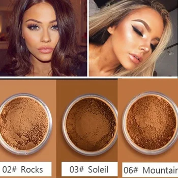 Trucco Cipria fissante sciolta Controllo olio minerale opaco Correttore viso a lunga durata Finitura Bronzer Contorno per pelle nera scura 1
