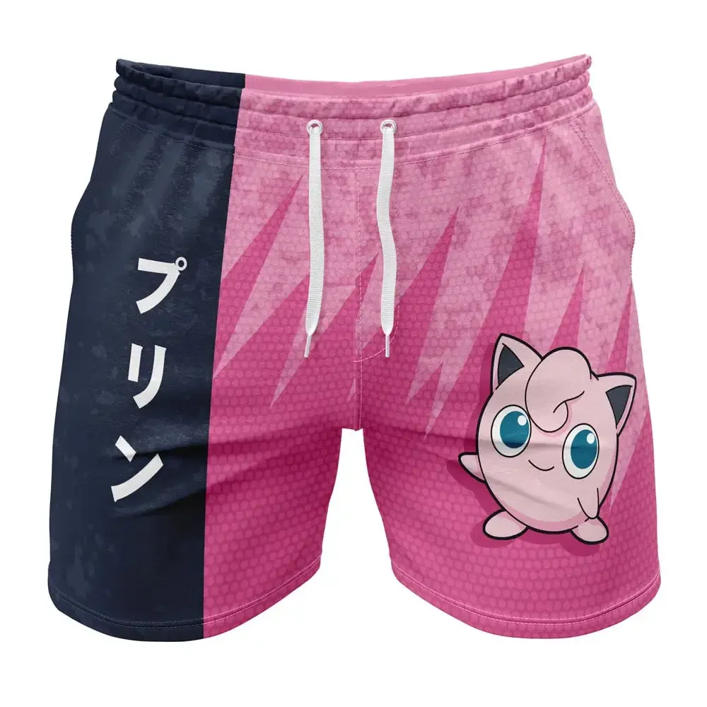 Jigglypuff Face Pokemon Gym Shorts Beach Shorts Fitness Shorts Casual Shorts 5