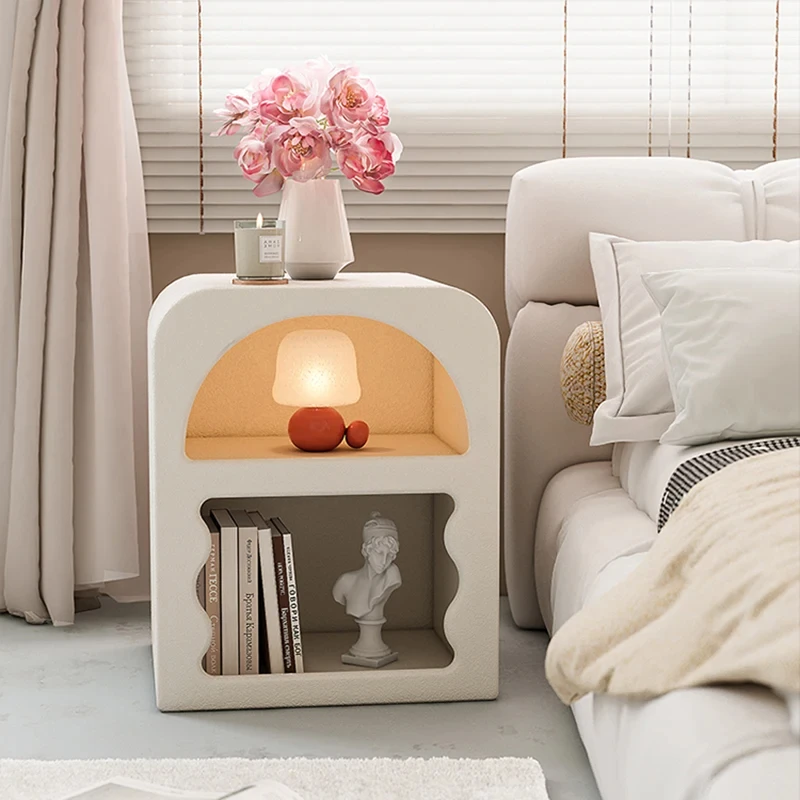 Portable Japanese Style Bedside Table Plastic Storage Modern Nightstand White Dresser Sideboard Cabinet Penteadeira Decoration
