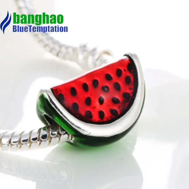 Wholesale DIY Fashion watermelon Charm for making accessories for jewelry alloy pendants bracelets beads ENM537