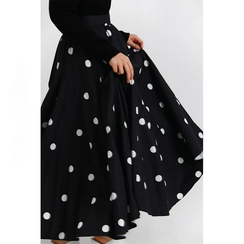 

2023 New Autumn Big Bottoming Polka Dot Skirts for Women Vintage High Waist Mid-length Skirt High Quality All-match Female Skirt