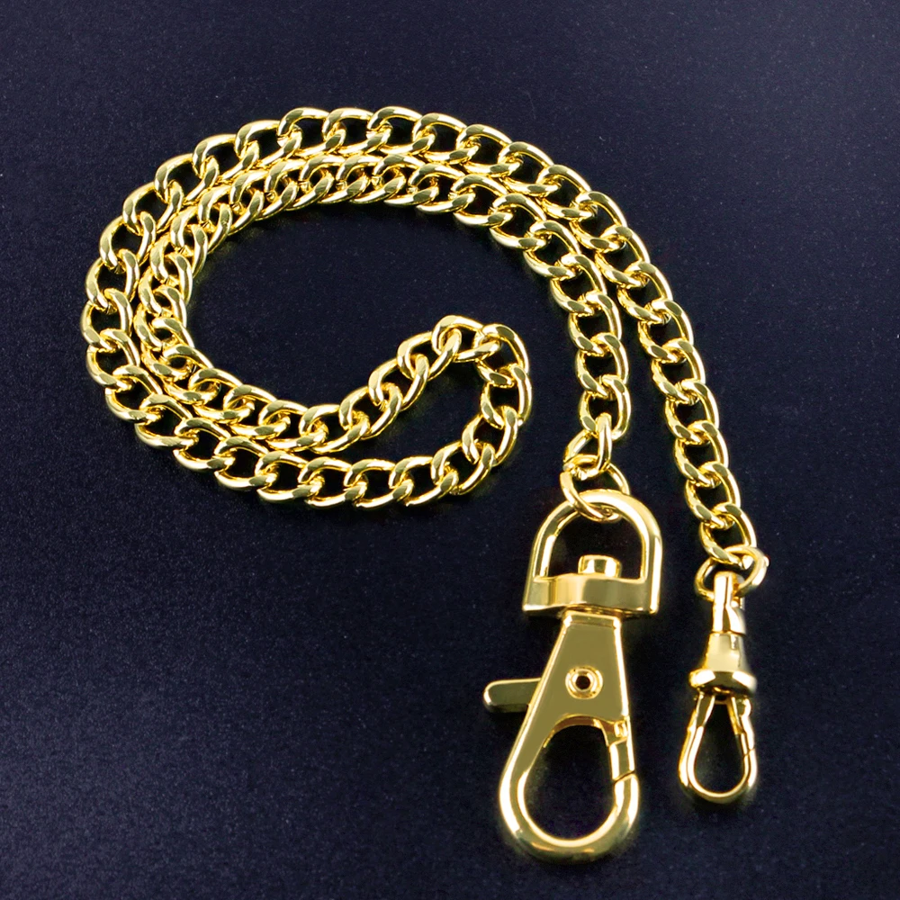 Men's 37.5cm Albert Pocket Watch Vest Chain with Circle Spring Clasp Vintage Metal Steel Accessory