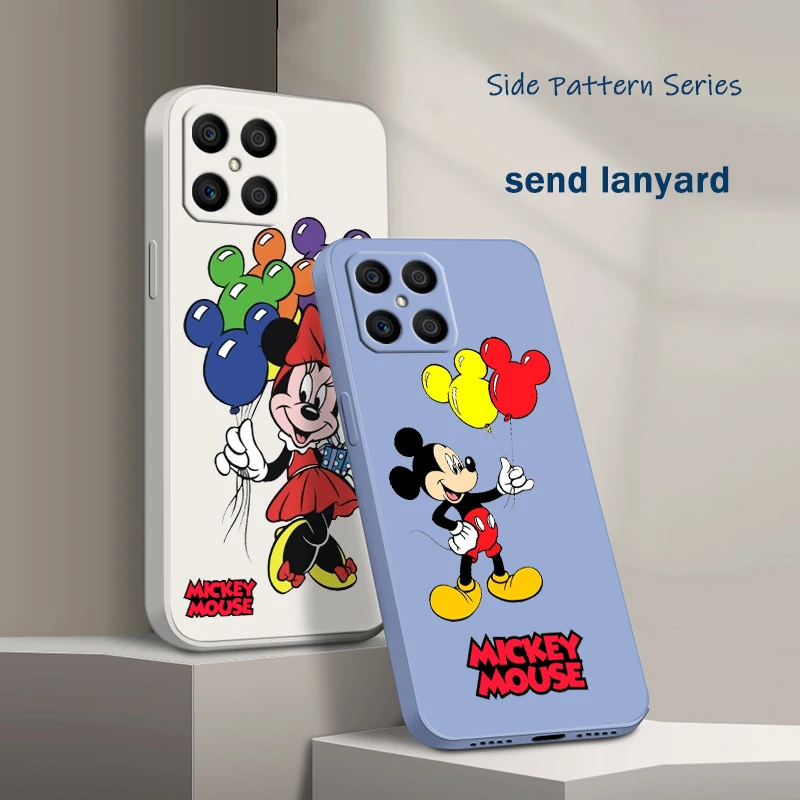 

Mickey Mouse Love For Honor 60 50 SE 30 30S 20 10X 10i 9X 9C 9S 8A Lite Pro Plus Liquid Rope Phone Case