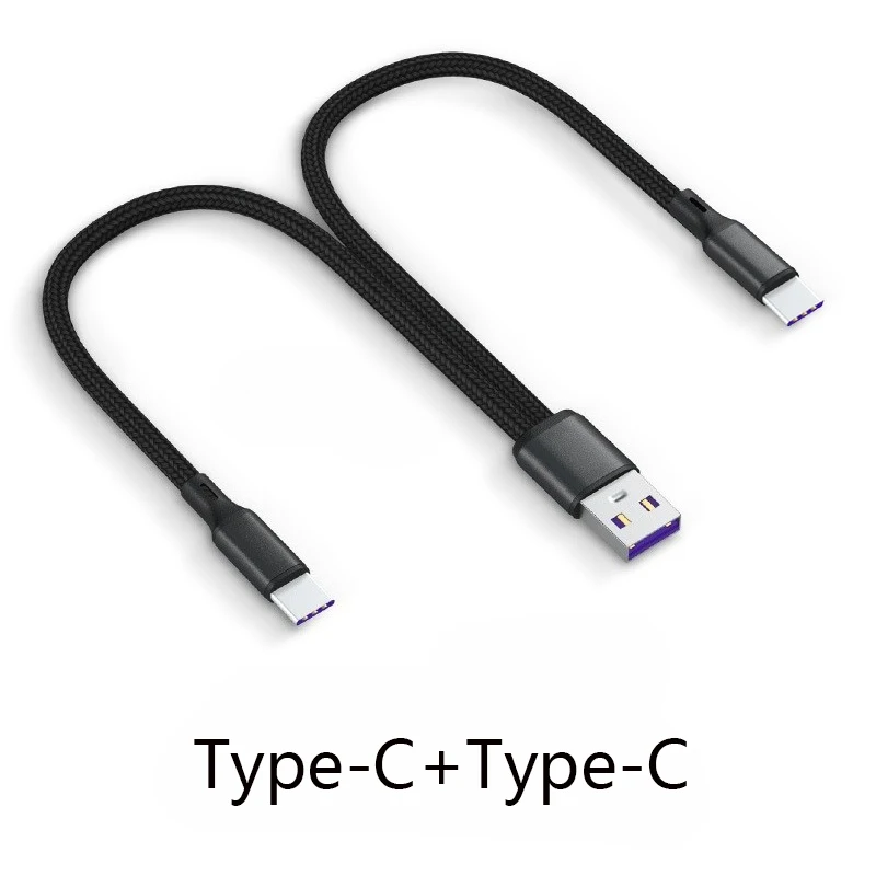 Dual USB-C Splitter Cable with Quick Charge & High-Speed Data Transfer