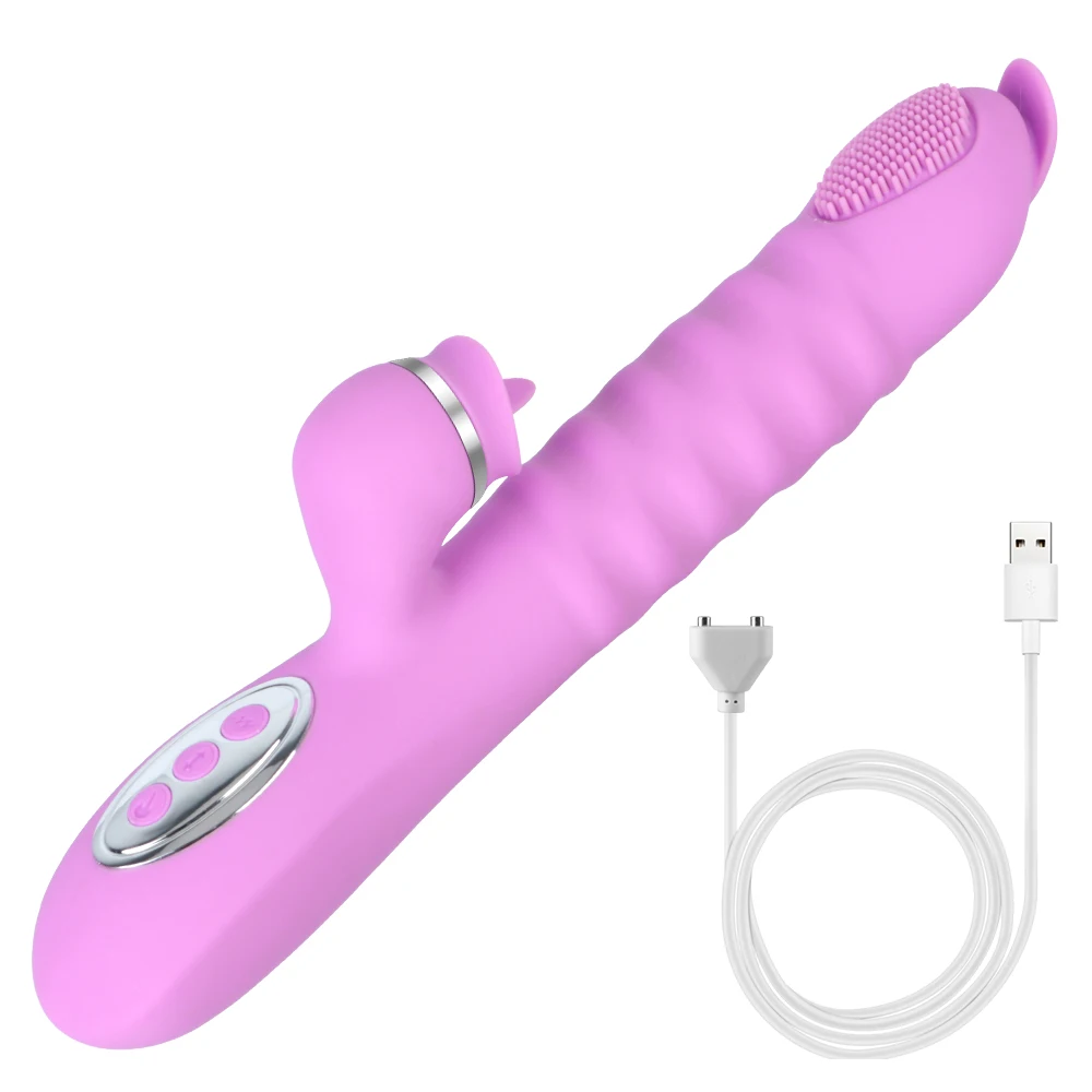 Vibrator Realistische Dildos G Spot Stimulator Heizung Stoßen Teleskop Kaninchen Vibrator Erwachsene Spielzeug für Wom_voghion.com