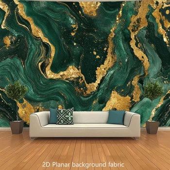Green Gold Marble Tapestry 1
