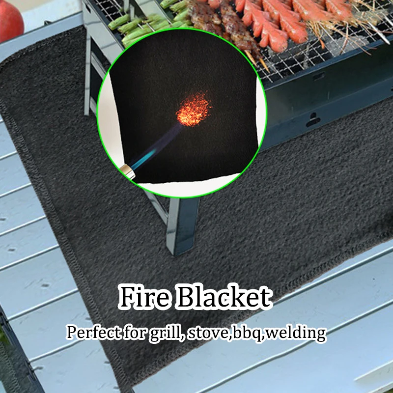 RUNGEASINI Fire Blanket Fireproof Mat Outdoor Barbecue Mat for Heat