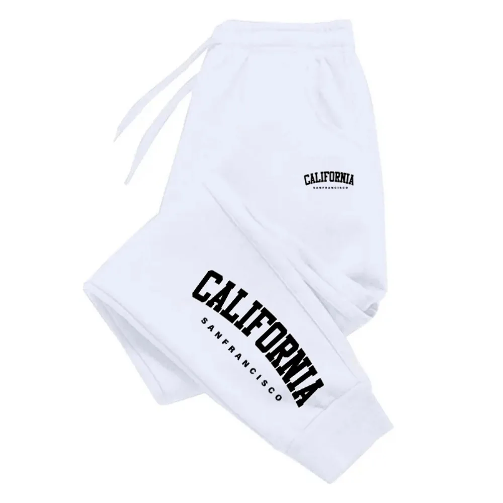 CALIFORNIA Printed Pants for Men Sports Jogging Sweatpants Fashion Fleece Casual Trousers Men's Clothing Drawstring Streetwear 4