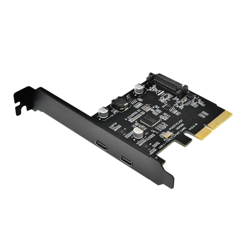 

USB3.1 Type-C Двухпортовая Плата расширения ASN3142 10 Гбит/с 2 порта USB3.1 Type-C Gen2 высокоскоростная карта адаптера