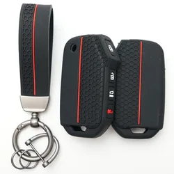 Luxury Soft Silicone Car Key Case Cover - Elegant Full Key Fob Protector (4 Buttons)
