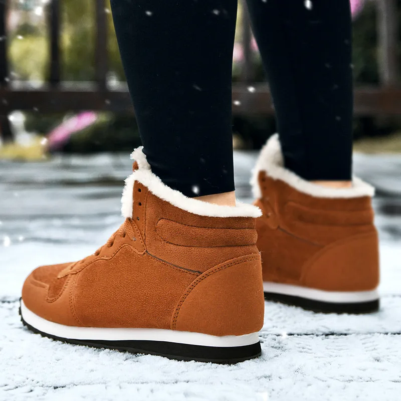 Men Boots Waterproof Winter Lightweight High Top Leather Non Slip Warm Snow Plush Women Footwear Plus 48 men sneakers outdoor boots men leather boots
