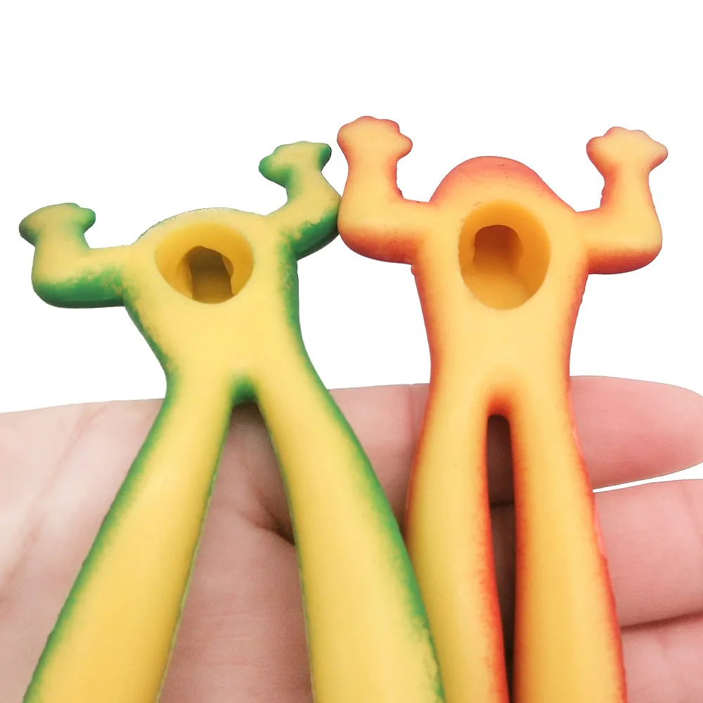 1pc Cartoon Catapult Stretchy Frog Stress Relieving Toys Creative Finger Soft Rubber Neat Pranks Slingshot Children Novelty Toys