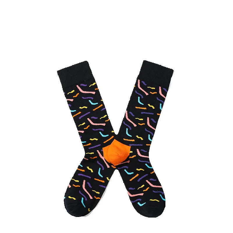 2025e Brand Personality Plus Size Colorful Casual Sports Trendy Skateboard Men Xinjiang Combed Cotton High Tube Floral Socks_voghion.com