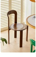 Nordic  Beech Solid Wood Plywood Dining Stackable Vintage Curved Backrest Swiss Chair 5