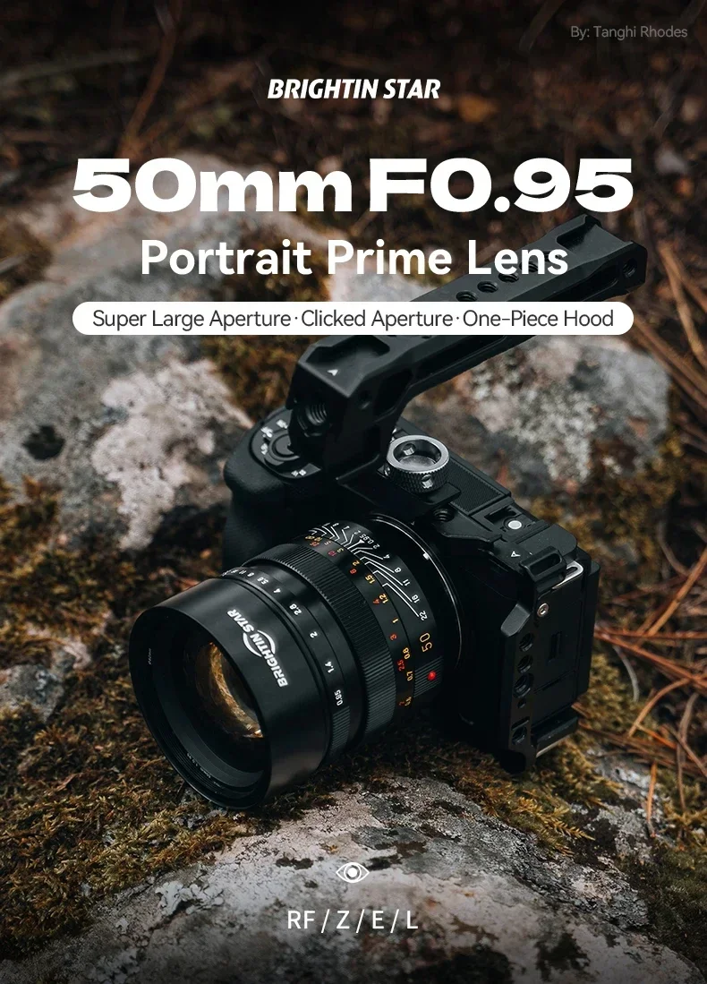 Brightin Star 50mm F0.95 Manual Focus Lens Full Frame Camera Portrait Lens For C