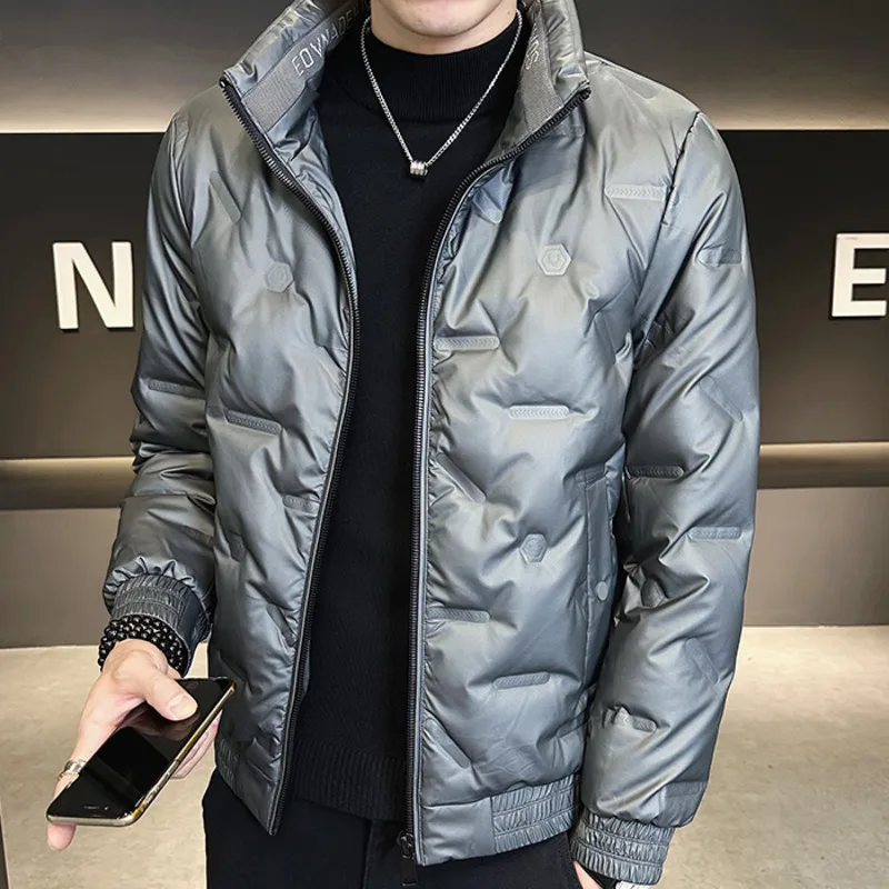 Top Quality British Style Brand Down Jacket Men Down Jacket Men Warm Winter Lapel Collar Lightweight Feather Coat Kurtka Zimowa