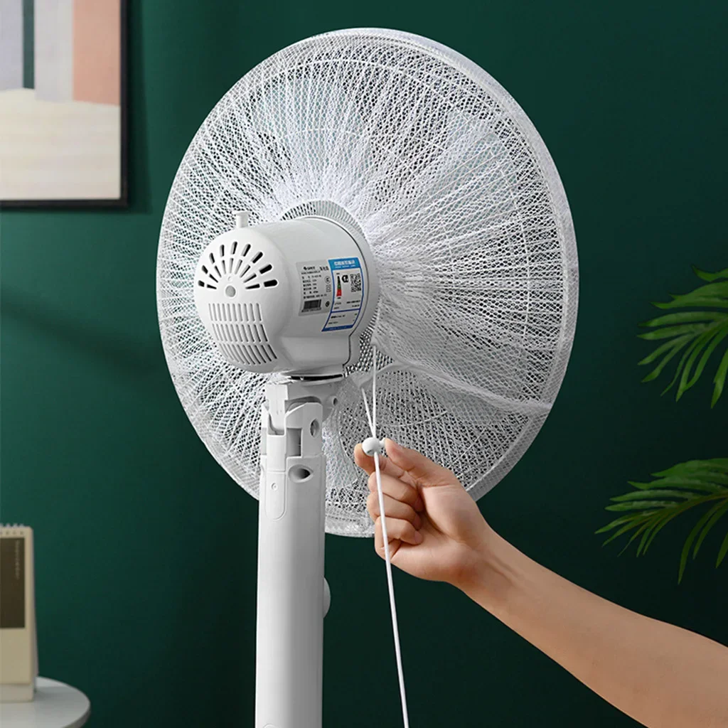 Kids Safety Round Eletric Fan Cover Anti-pinching Finger Protector Dust Cover Dustproof Stand Fan Universal Net Bag