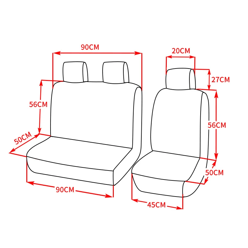 1+2 Seat Covers PU Leather Seat Cover Transporter Ford transit Van Truck Lorry Renault Peugeot Opel Vivar