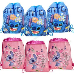 12/24/36pcs Disney Lilo & Stitch Storage Bag Nonwoven Pink Angel Stitch Drawstring Bags Party Decor Kids Birthday Christmas Gift