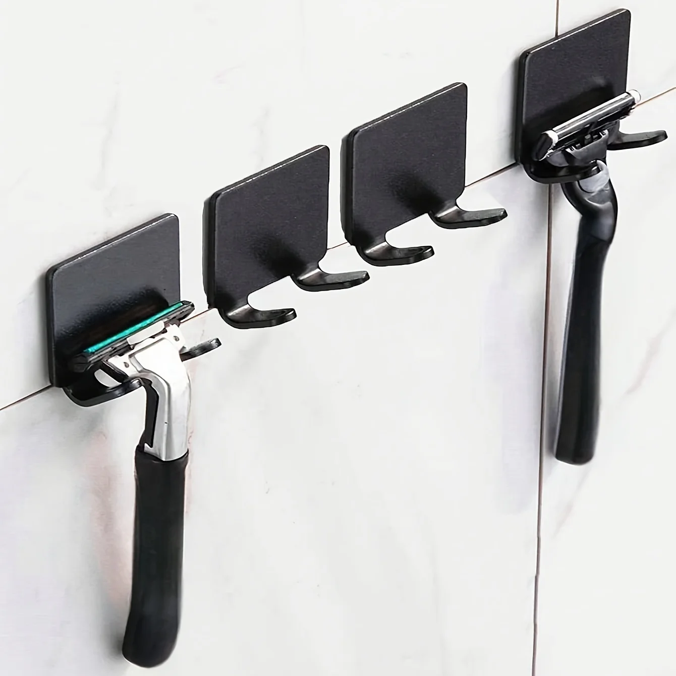 1/2/4pcs-Adhesive Razor Holder Wall Mounted Bathroom Shower