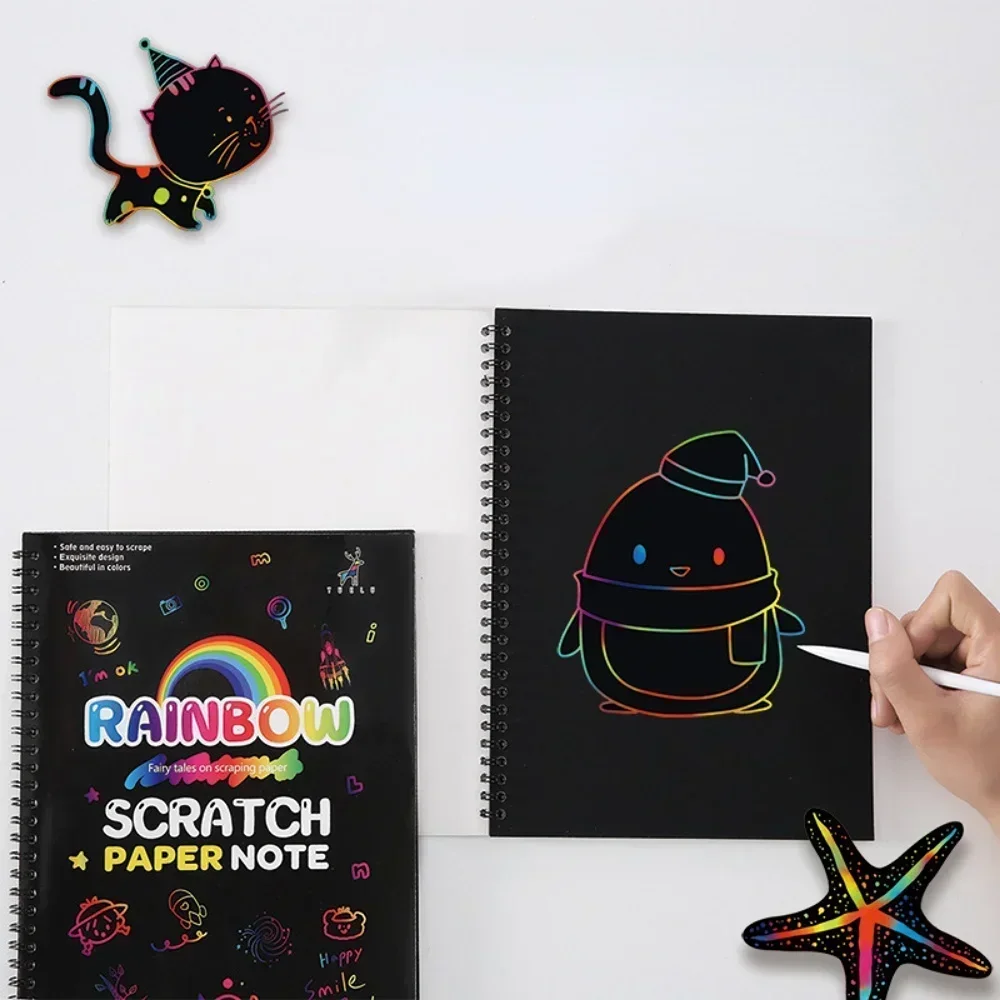 

Kids Montessori Toys Scratch Art Drawing Graffiti Book Rainbow Scratch-off Paper Set DIY Art Painting Toy Child Educational Toys