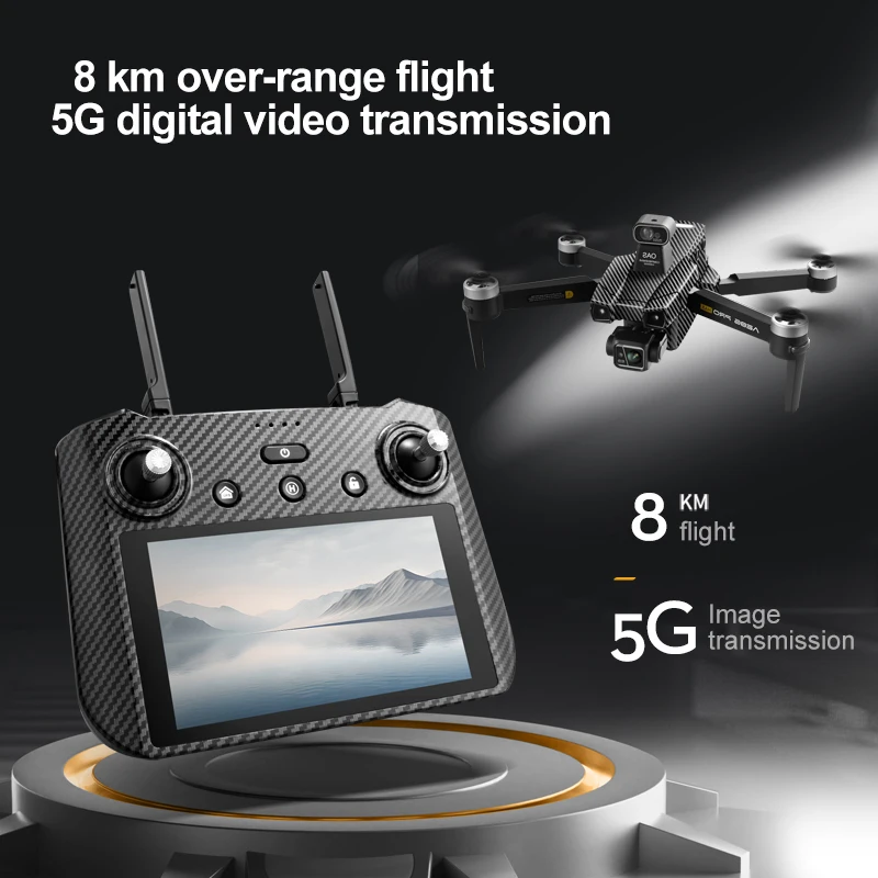 듀얼 카메라 HD 드론 3 축 짐벌, EIS 흔들림 방지 드론, GPS, 8km 장애물 회피, 브러시리스 쿼드콥터, 아이 장난감, AE86 PRO MAX 8K