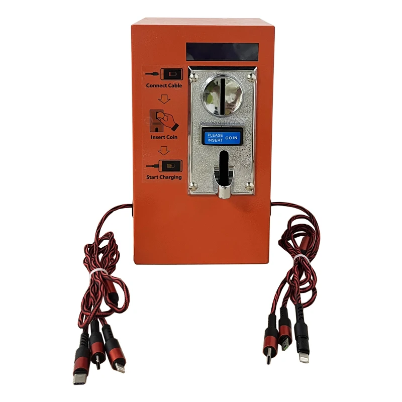 New Product Cheap Charger 3-in-1 Data Cable Self-service Coin-Operated Cellphone Charger Machine for Restaurant