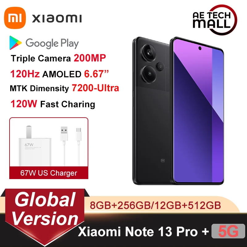 Xiaomi Redmi Note 13 Pro Plus 5G Dimensity 7200 Ultra 200MP 120W  256GB/512GB NFC