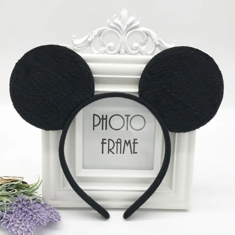 Hair headband girls cute Mickey Minnie bow Korean clip black red pink