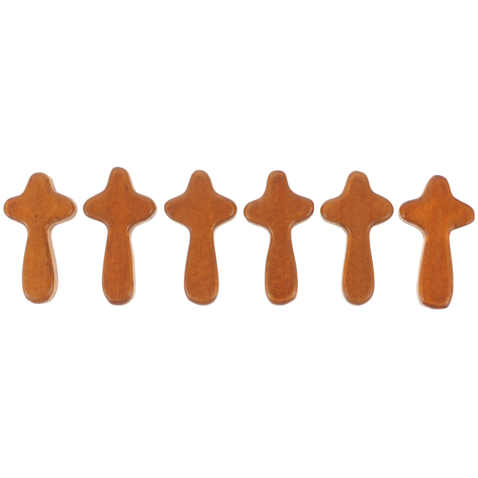 

6pcs Miniature Wooden Hand Cross Prayer Holding Wooden Cross Mini Prayer Cross
