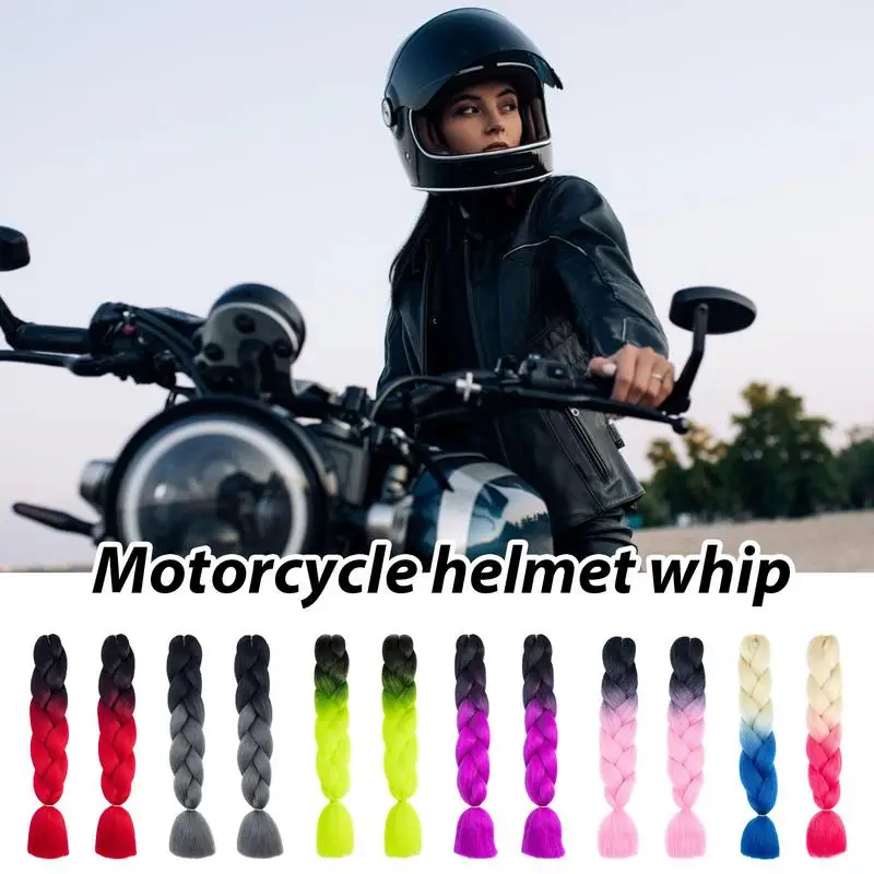 1 Pair Punk Style Motorcycle Helmet Dreadlocks Women Helmet Dreadlocks Ponytail Braid Motocross Bicycle Helmets Punk Hair Decor