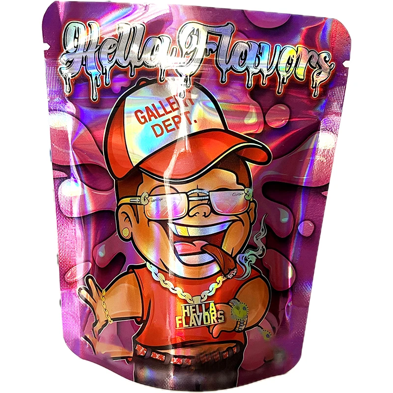 3.5g Mylar Bag Empty Laser Stand Up Sealed Packaging Plastic Zip-lock Opp Pouches Aluminum Foil Dry Herbs Food Storage 4