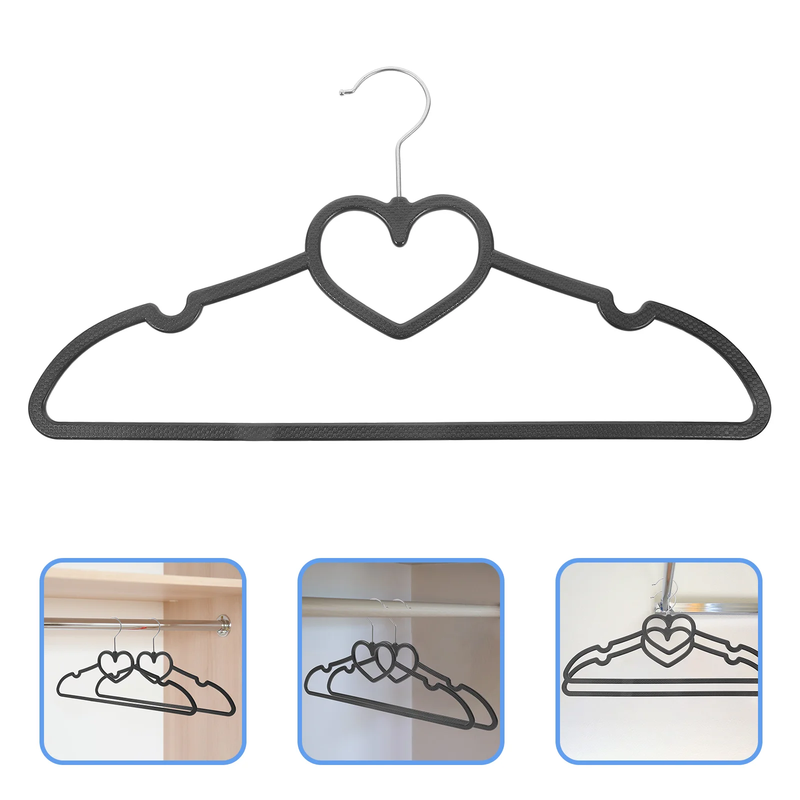 

10 Pcs Heart Shaped Clothes Drying Rack Hanger Heavy Duty Plastic Hangers Coat Aldult