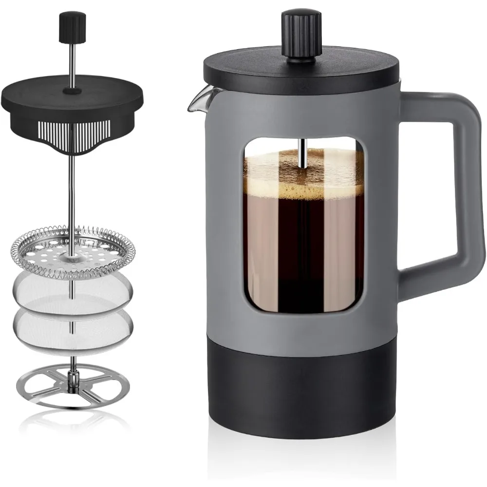 600/1000ml French Press Heat-resistant Glass Coffee Pot 4-Level Filtration Systems Portable Cold Brew Coffee Pot for Home Travel coffee pot french press coffee press coffee press