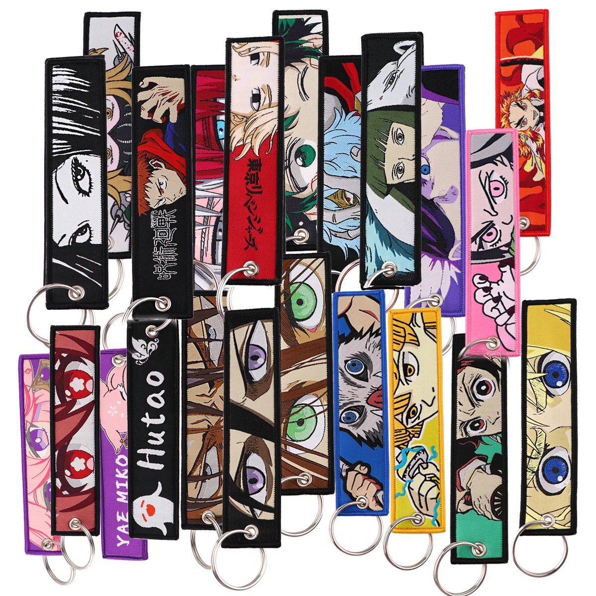 Japanese Anime Cool Embroidery Key Fobs Key Tag Motorcycles Cars