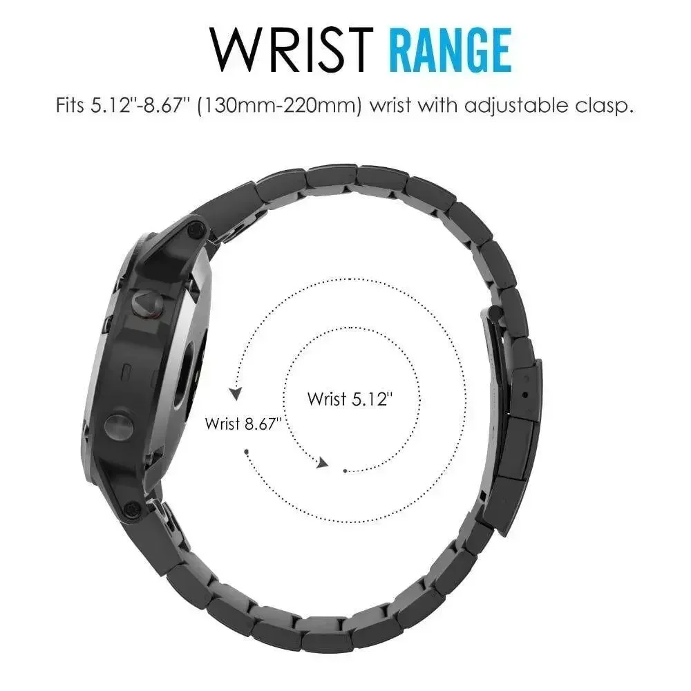 Premium Stainless Steel Watch Band, 20/22/26mm, Universal Fit