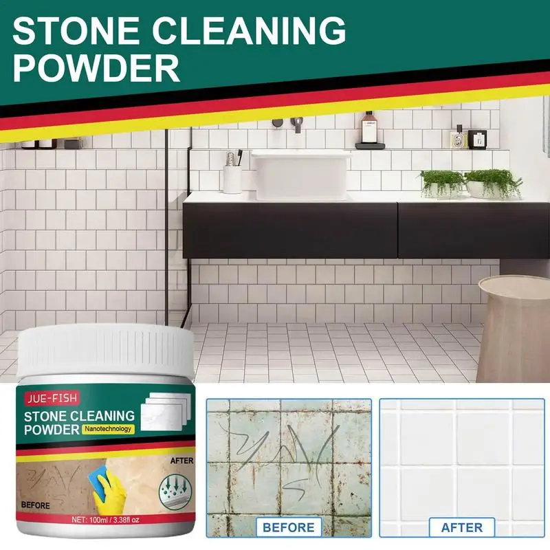 Stone Cleaning Powder 4.22oz Marble Floor Polish Safe Stone Soap Spot Cleaner Care Stain Remover For Kitchen Countertops