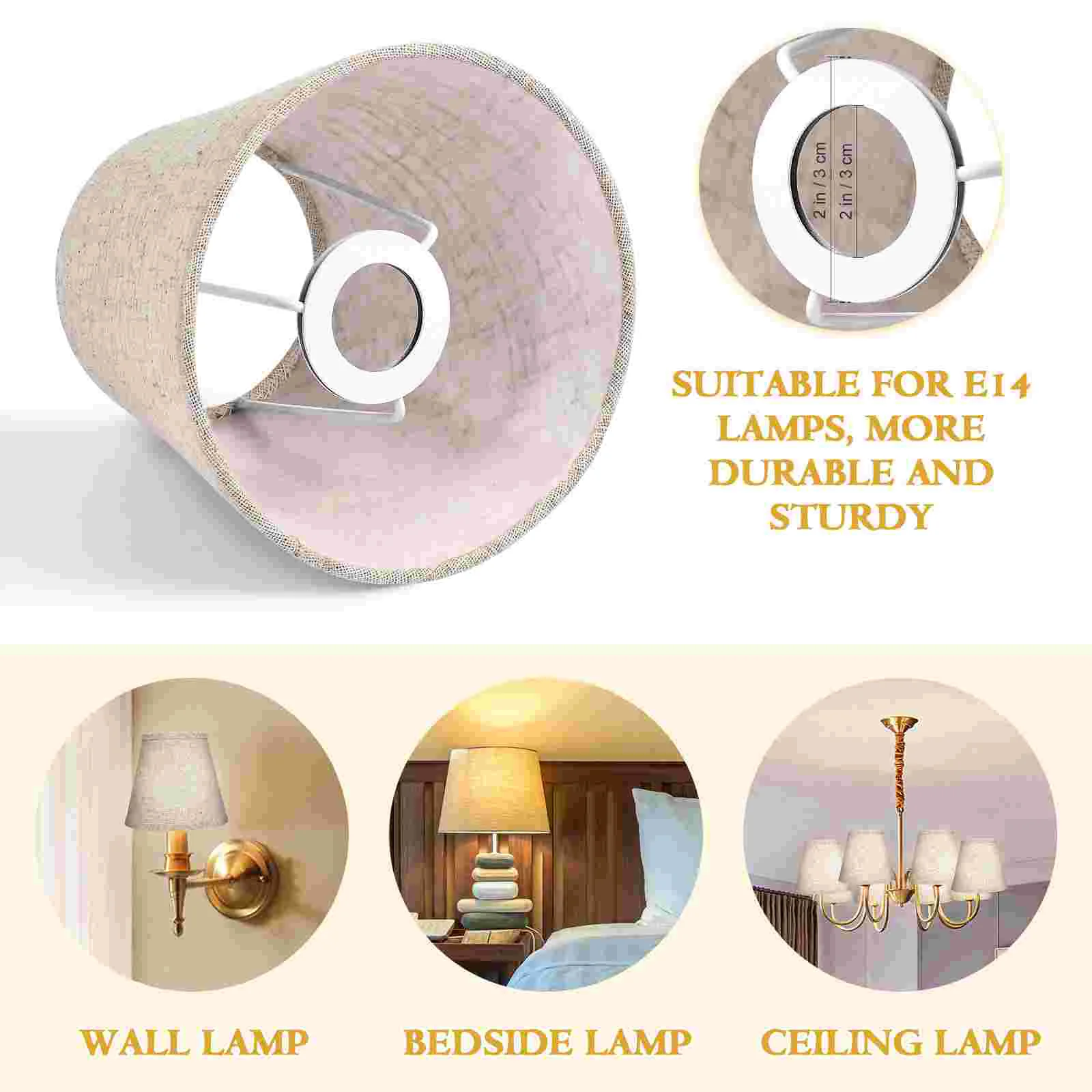 2ks lampa stín, textilie stínidlo pro stůl lamp& podlaha lehký, přírodní látka ruka crafted