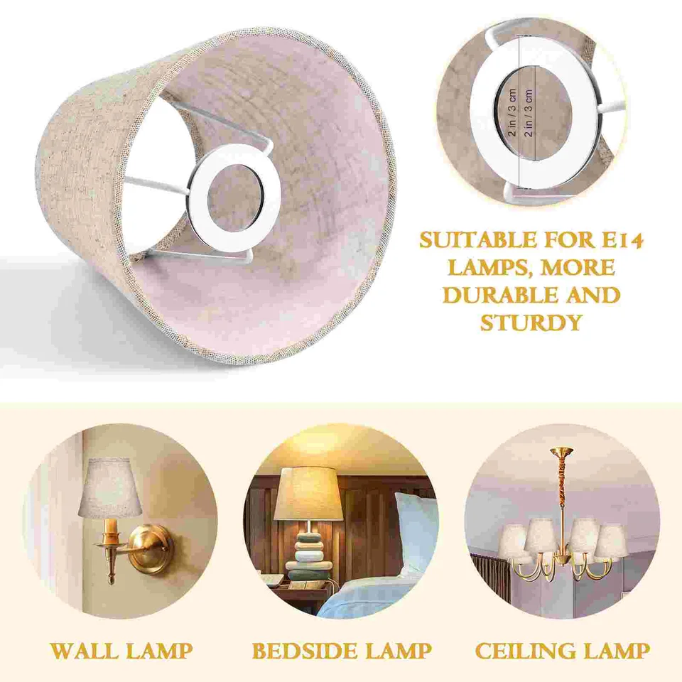 Paralumi in Tessuto Piccolo, Rosa Paralumi Vintage Piccoli, Set di 3 Clip su Lampadina Piega Paralume per Lampadario Paralume Lampada da Tavolo Paralume Per Camere da Letto Soggiorno(rosa