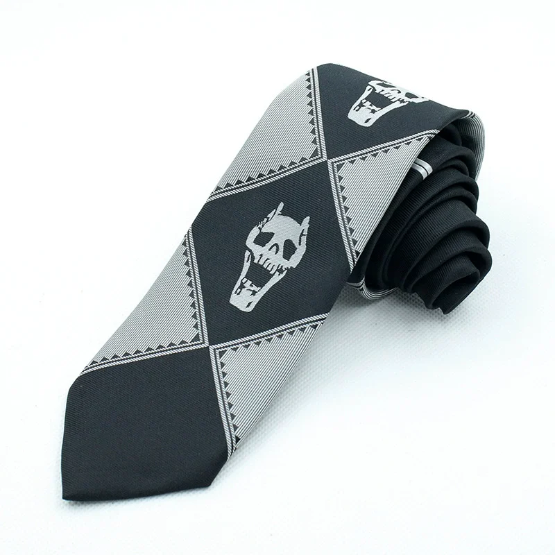 Anime JoJo Tie Kira Yoshikage Cosplay Necktie Unisex Skull Neck Heavens Door Cosplay Costume Prop