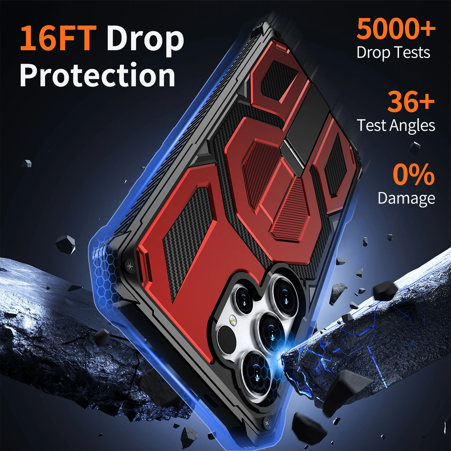 Magnetic Dual Protection Phone Case with Hidden Bracket