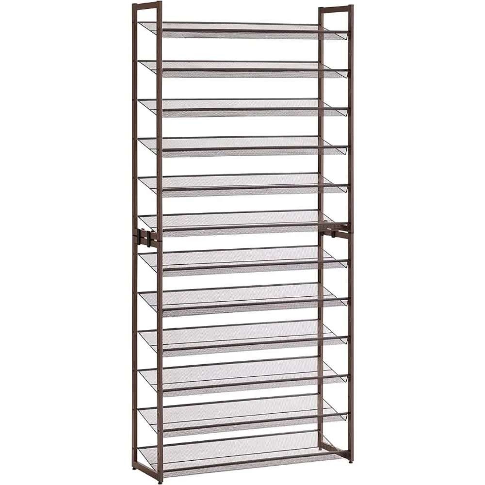 

Set of 2 6-Tier Big Stackable Shoes Rack Shelf Shoerack Slanted Shelves Shoe Organizer Adjustable Feet Garage Entryway Bronze