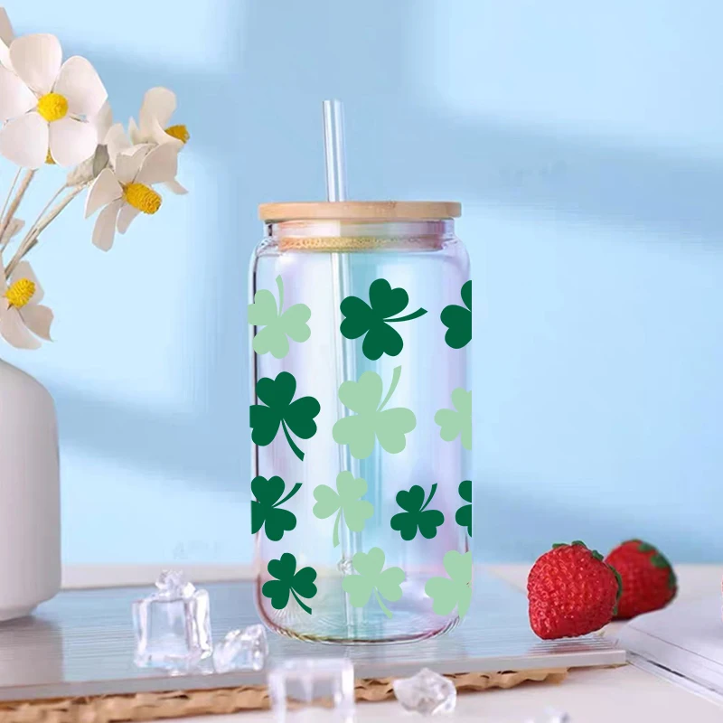 UV DTF Transfer Sticker St Patrick For The 16oz Libbey Glasses Wraps Bottles Cup Can DIY Waterproof Decals D9289