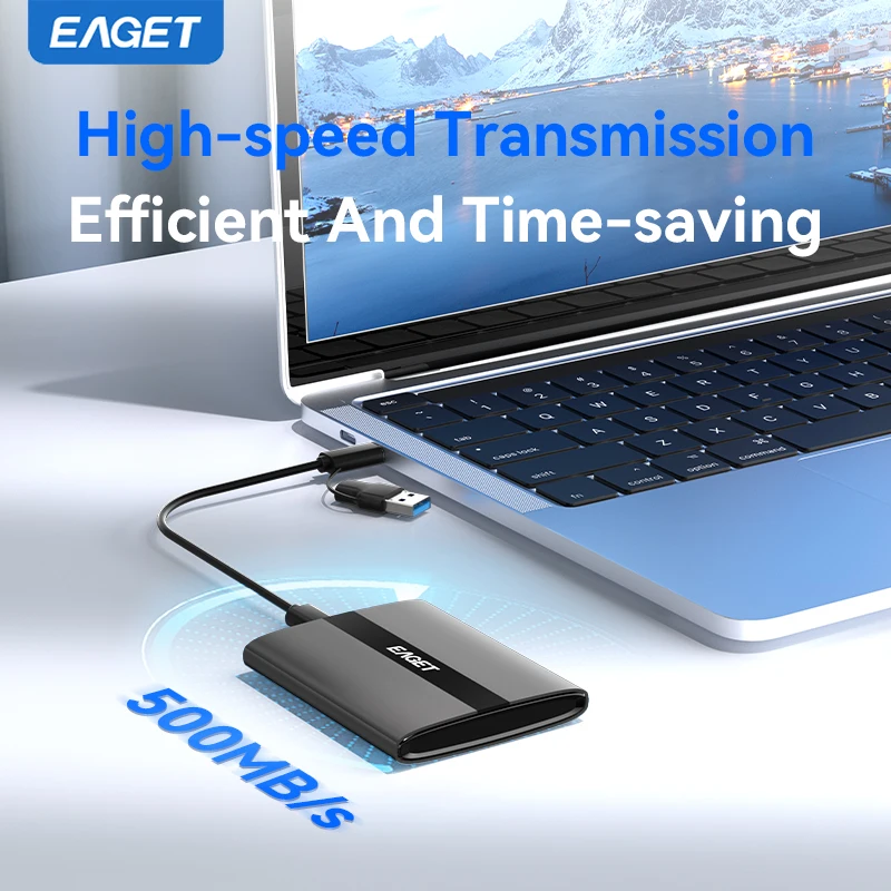 EAGET M8 휴대용 SSD 5Gbps 외장 하드 드라이브 120GB 240GB 480GB 1TB 2TB 솔리드 스테이트 드라이브 PC 노트북 데스크탑 PS4 PS5용