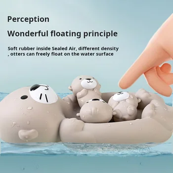 Children’s Bathroom Floating Animal Otter Sealed Floating Water Toy Baby Bath Toys Swimming Pool Toy Comfort Toy