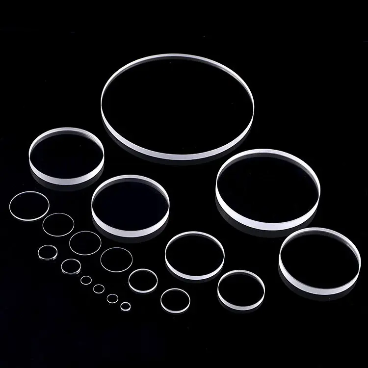 원형 직경 1-150mm 초박형 0.5mm 두께의 석영 유리 시트는 고온 자외선 투과에 강합니다.